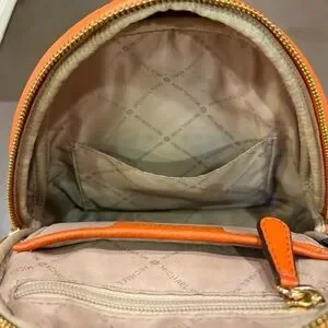 Michael Kors Mini Studded Backpack & Mini Zip Card Case in Poppy & Gold Set 85e18e26-ff07-4f10-954e-  main image 4